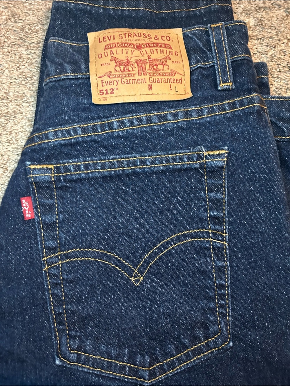 Vintage Levi's 512 Slim Fit Tapered Leg Jeans Dark Wash Size 14 Made in USA